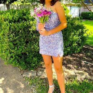 Sherri Hill -54469- Sequin Dress.- Lilac
